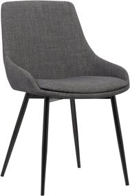 img 4 attached to Armen Living Mia Upholstered Dining Chair - Contemporary Style, Metal Legs, Charcoal Finish