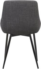 img 2 attached to Armen Living Mia Upholstered Dining Chair - Contemporary Style, Metal Legs, Charcoal Finish