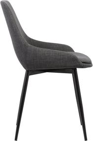 img 3 attached to Armen Living Mia Upholstered Dining Chair - Contemporary Style, Metal Legs, Charcoal Finish