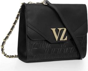 img 1 attached to VELEZ Black Leather Crossbody Women