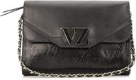 velez black leather crossbody women logo