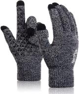 🧤 stay warm and connected with winter texting anti slip thermal black gloves - size l logo