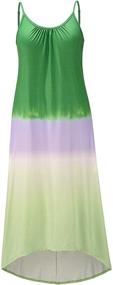 img 2 attached to 👗 DAYINKEE Tie Dye Women's Beach Sleeveless Maxi Dress - Loose and Long