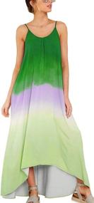 img 3 attached to 👗 DAYINKEE Tie Dye Women's Beach Sleeveless Maxi Dress - Loose and Long