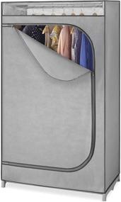 img 4 attached to Whitmor Clothes Rack with Cover: Portable 👗 Wardrobe Closet for Home Storage and Dorm Rooms