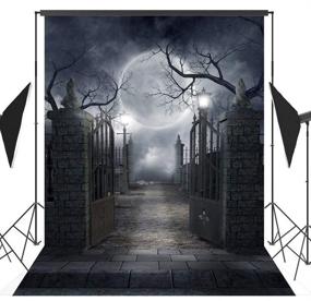 img 2 attached to 🎃 Fanghui Halloween Theme Photography Background - Spooky Dark Horror Moon and Dead Trees Party Decor Props - 5x7 ft Vinyl Backdrop