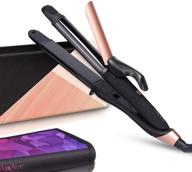 🌟 amovee 2 in 1 mini hair straightener and curling iron with black titanium coating, portable and travel friendly, dual voltage, 1 inch width, includes carry bag, in sleek black logo