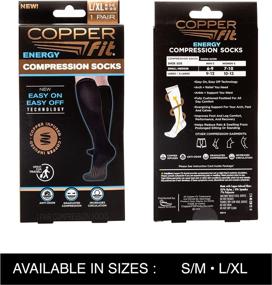 img 1 attached to Copper Fit Unisex 2.0 Knee High Compression Socks: Easy-on, Easy-off Comfort