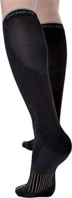 img 4 attached to Copper Fit Unisex 2.0 Knee High Compression Socks: Easy-on, Easy-off Comfort