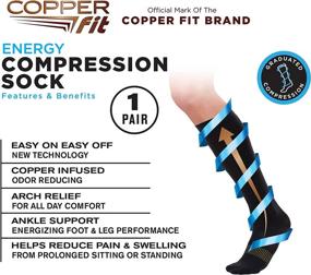 img 3 attached to Copper Fit Unisex 2.0 Knee High Compression Socks: Easy-on, Easy-off Comfort