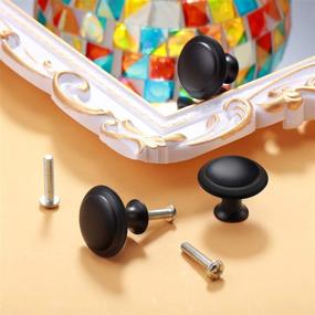 img 1 attached to 36 Pack of Round Cabinet Knobs and Pulls with Screws | Black Round Drawer Handles for Dresser, Drawers, and Doors | 1.06 Inch Diameter