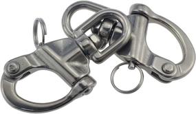 img 1 attached to 🛥️ Keehui 2-3/4inches Swivel Eye Snap Shackle: Quick Release Rigging for Sailboat Spinnaker Halyard - Marine Grade 316 Stainless Steel