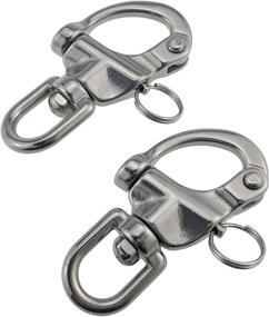 img 4 attached to 🛥️ Keehui 2-3/4inches Swivel Eye Snap Shackle: Quick Release Rigging for Sailboat Spinnaker Halyard - Marine Grade 316 Stainless Steel