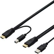 🔌 a adwits 6ft usb hdmi кабель - черный, hdmi a male к hdmi a male и usb 2.0 a male к usb 2.0 b male логотип