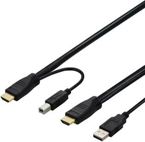 img 4 attached to 🔌 A ADWITS 6FT USB HDMI KVM Cable - Black, HDMI A Male to HDMI A Male and USB 2.0 A Male to USB 2.0 B Male