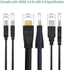 img 2 attached to 🔌 A ADWITS 6FT USB HDMI KVM Cable - Black, HDMI A Male to HDMI A Male and USB 2.0 A Male to USB 2.0 B Male