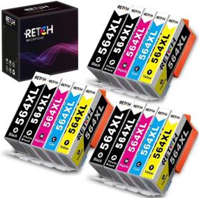 img 4 attached to 15-пакет совместимых картриджей RETCH для замены чернил для HP 564XL 564 XL, для принтера DeskJet 3520 3522, Officejet 4620, Photosmart 5520 6510 6515 6520 - Включает 3 чёрных, 3 фото-чёрных, 3 голубых, 3 пурпурных и 3 жёлтых картриджа.