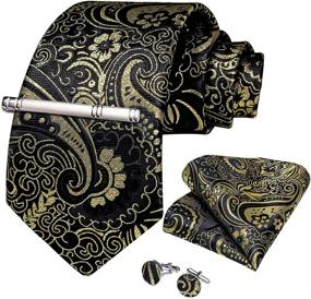 img 4 attached to DiBanGu Paisley Necktie Pocket Square Men's Accessories in Ties, Cummerbunds & Pocket Squares