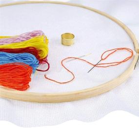 img 2 attached to 🪡 Set of 12 Wooden Embroidery Hoops, 5-Inch Bamboo Circle for Cross Stitching