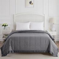 🛏️ comflive down alternative blanket: stylish satin trim cal/king comforter with 3m moisture absorption treatment logo