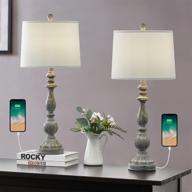 oyears usb table lamp set of 2 for living room resin 27 3/4&#34 lighting & ceiling fans логотип