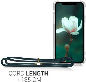 img 2 attached to kwmobile Crossbody Case Compatible with Apple iPhone 11 - Transparent/Dark Green TPU Phone Cover with Lanyard Cord Strap - Stylish and Protective