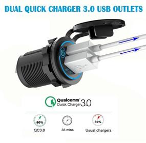 img 3 attached to 💦 [2021 Upgraded] Waterproof Quick Charge 3.0 Cigarette Lighter Outlet Splitter with Touch Switch, 12V USB Charger Power Panel Adapter DIY Kit – Blue LED Dual USB Ports for Car Boat Marine RV