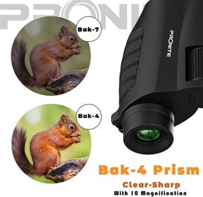 img 3 attached to 🔭 PRONITE Compact Binoculars for Adults - High Definition 10x25 Bird Watching Binoculars with Powerful BAK4 Prism Lens for Hunting, Outdoor Sports, Travel and Concerts