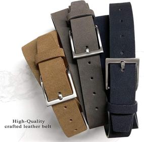 img 3 attached to 👔 Genuine Suede Leather Men's Casual Accessories for Belts