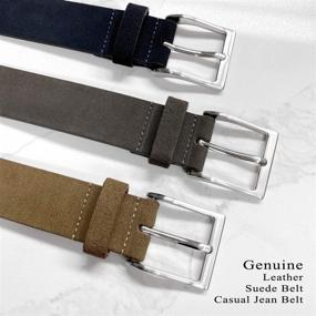 img 2 attached to 👔 Genuine Suede Leather Men's Casual Accessories for Belts