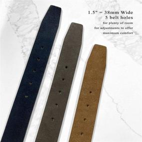 img 1 attached to 👔 Genuine Suede Leather Men's Casual Accessories for Belts