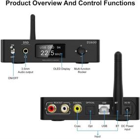 img 3 attached to 🎧 Lavaudio DS600 HiFi Audio DAC with Bluetooth 5.0 LDAC, APTX HD, 2 ES9038Q2M XMOS XU208, DSD512 PCM 32Bit/768Khz, USB/Optical/Coaxial in, 3.5mm AUX/RCA Out and Remote Control