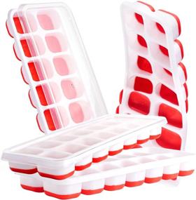 img 4 attached to 🧊 Silicone Ice Cube Tray with Lid - Easy Release Molds, Stackable & Dishwasher Safe - Perfect for Food, Cocktail, Whiskey, Chocolate