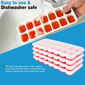 img 2 attached to 🧊 Silicone Ice Cube Tray with Lid - Easy Release Molds, Stackable & Dishwasher Safe - Perfect for Food, Cocktail, Whiskey, Chocolate