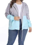 women's waterproof hooded rain jacket xl-6xl: stay dry in style with this outdoor windbreaker! logo