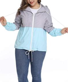 img 2 attached to Women's Waterproof Hooded Rain jacket XL-6XL: Stay Dry in Style with this Outdoor Windbreaker!