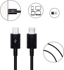 img 1 attached to 🔌 8 Inch USB 2.0 Type A Male to Dual Micro USB Male Splitter Y Cable - Data Charge Connector Adapter in Black