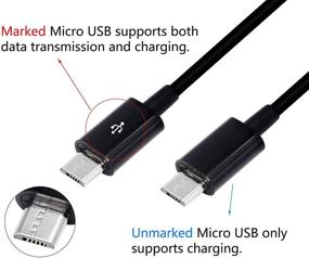 img 2 attached to 🔌 8 Inch USB 2.0 Type A Male to Dual Micro USB Male Splitter Y Cable - Data Charge Connector Adapter in Black