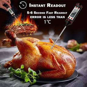 img 2 attached to 🌡️ Portable Digital Kitchen Thermometer with Instant Read - Perfect for Baking, Cooking, BBQ, and More!