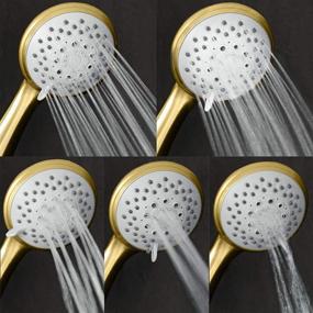 img 2 attached to 🚿 ShowerMaxx Choice Series 4 inch Hand Held Shower Head - 6 Spray Settings, Extra Long Stainless Steel Hose - MAXXimize Your Shower! (Polished Brass/Gold Finish)