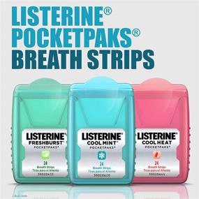 img 1 attached to Полоски для дыхания Listerine Cool Mint Pocketpaks - мощное растворимое средство для освежения полости рта, уничтожает 99% бактерий плохого запаха, удобны для использования в пути, освежающий мятный вкус! (12 пачек)