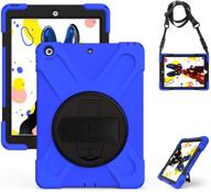 📱 rantice ipad case for kids - heavy duty rugged shockproof drop protection cover with 360 stand, pen holder, hand strap & shoulder strap for ipad 10.2-inch 9th/8th/7th generation logo