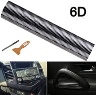 🚗 lzlrun 6d car carbon fiber stickers - high gloss carbon fiber vinyl film for car interior: waterproof and anti-scratch sticker (1ft x 10ft) logo