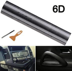 img 4 attached to 🚗 LZLRUN 6D Car Carbon Fiber Stickers - High Gloss Carbon Fiber Vinyl Film for Car Interior: Waterproof and Anti-Scratch Sticker (1FT X 10FT)