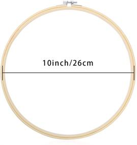 img 3 attached to Caydo 6-Pack 10 Inch Embroidery Hoops: Adjustable Wooden Round Bamboo Circle Cross Stitch Hoop Rings for Crafting, Sewing, and Art Supplies - Bulk Wholesale