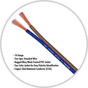 img 2 attached to Enhance Your Audio Experience with InstallGear 14 Gauge AWG 30ft Speaker Wire - True Spec and Soft Touch Cable - Blue/Black