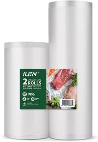 img 4 attached to 🔒 100 Feet Total Vacuum Sealer Bags 2 Pack - BPA Free, Heavy Duty Rolls for Freezer Food Storage, Sous Vide, Food Saver - 8''x50' and 11''x50'' Sizes Included