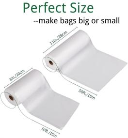 img 2 attached to 🔒 100 Feet Total Vacuum Sealer Bags 2 Pack - BPA Free, Heavy Duty Rolls for Freezer Food Storage, Sous Vide, Food Saver - 8''x50' and 11''x50'' Sizes Included