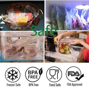 img 3 attached to 🔒 100 Feet Total Vacuum Sealer Bags 2 Pack - BPA Free, Heavy Duty Rolls for Freezer Food Storage, Sous Vide, Food Saver - 8''x50' and 11''x50'' Sizes Included