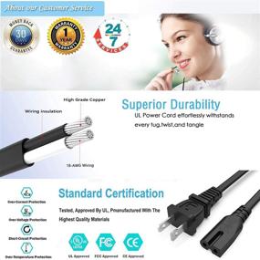 img 3 attached to High-Quality 2-Slot AC Polarized Power Cord Cable for PS2 PS1, Vizio D/E/M Series TV Replacement